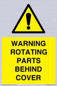 WARNING ROTATING PARTS BEHIND COVER